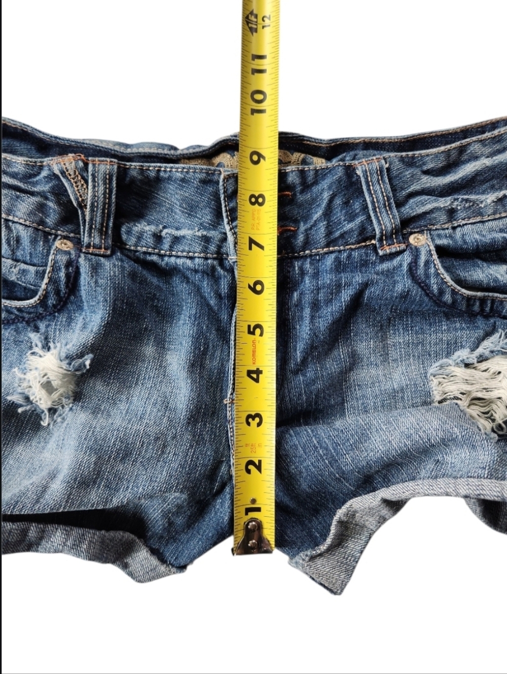 Vintage Y2K Embellished Distressed Bongo Jean Mini Shorts Size 11 - Picture 5 of 7